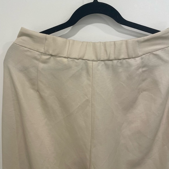 & Other Stories Linen Blend Light Beige Pull on Wide- Leg Trouser - Picture 6 of 7
